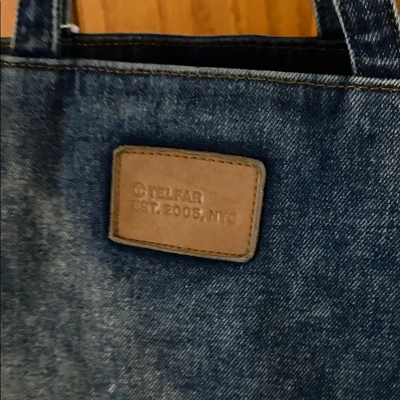 Large Telfar Denim Tote Bag- New With Tags, never used - Picture 4 of 6